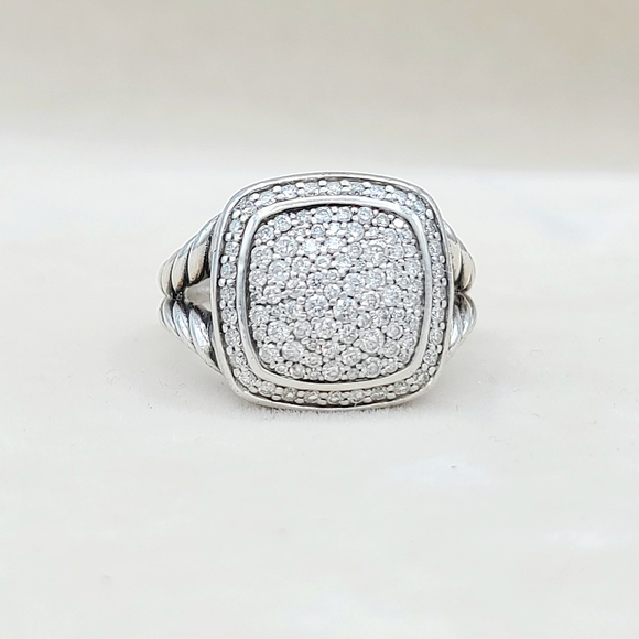 David Yurman Albion® RingSterling Silver with Pavé Diamonds, 11mm - Picture 2 of 13